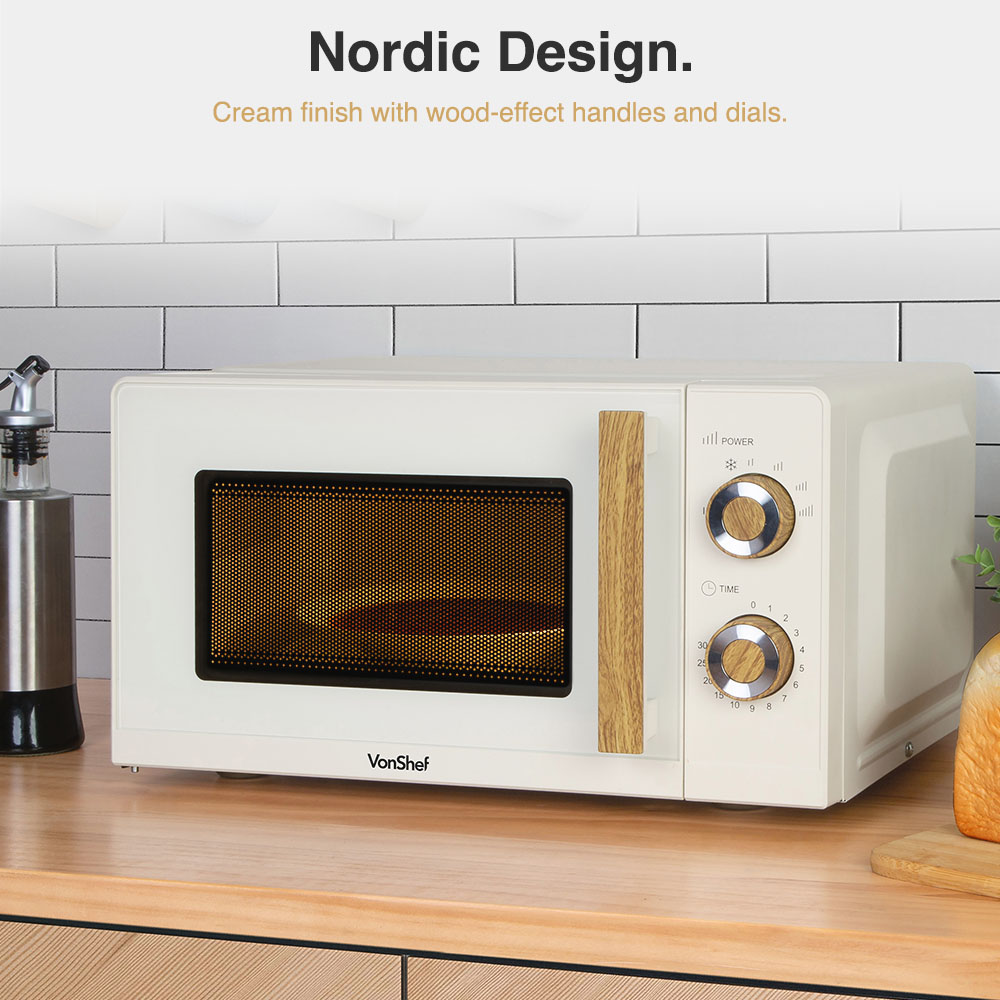 Vonhaus Cream 20L Compact Solo Microwave 700W - image 3