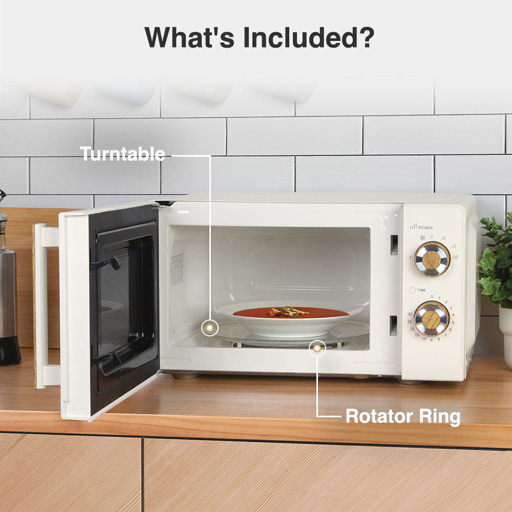 Vonhaus Cream 20L Compact Solo Microwave 700W - image 4