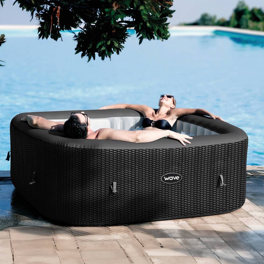 Wave Pacific Slate Rattan 4 Person Inflatable Hot Tub with Integrated Heater - image 2