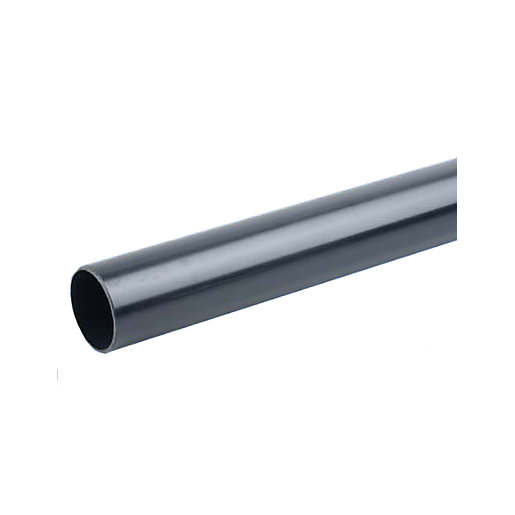 Black 32mm plain-ended waste solvent weld pipe, 3m long, made from durable plastic, featuring a smooth, glossy finish for efficient drainage applications.