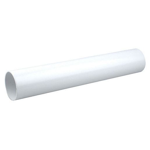 Plain-ended pipe in white, 110mm diameter and 0.6m length, made of durable plastic, featuring smooth, cylindrical design suitable for drainage applications.