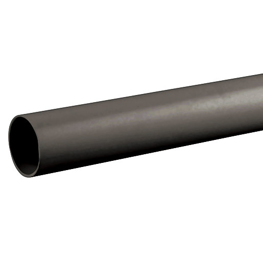 Plain ended black pipe, 3 meters long and 40mm in diameter, made of durable material, featuring a smooth, cylindrical design for easy installation.