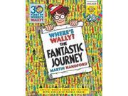 Colorful paperback book cover featuring "Where's Wally? The Fantastic Journey" in bold black and white text, with a cartoon character in glasses, a red and white striped shirt, and a beanie.