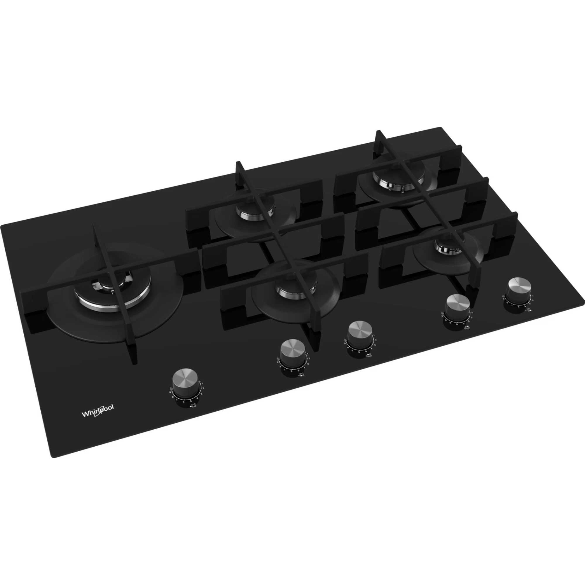 Whirlpool W Collection GOWL958/NB Black 90cm 5 Burner Gas On Glass Hob - image 2