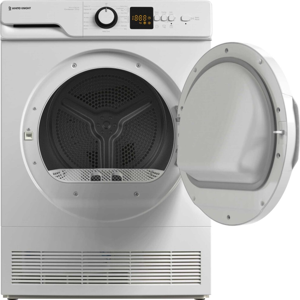 White Knight AT8CW 8KG B Rated Condenser White Freestanding Tumble Dryer - image 3