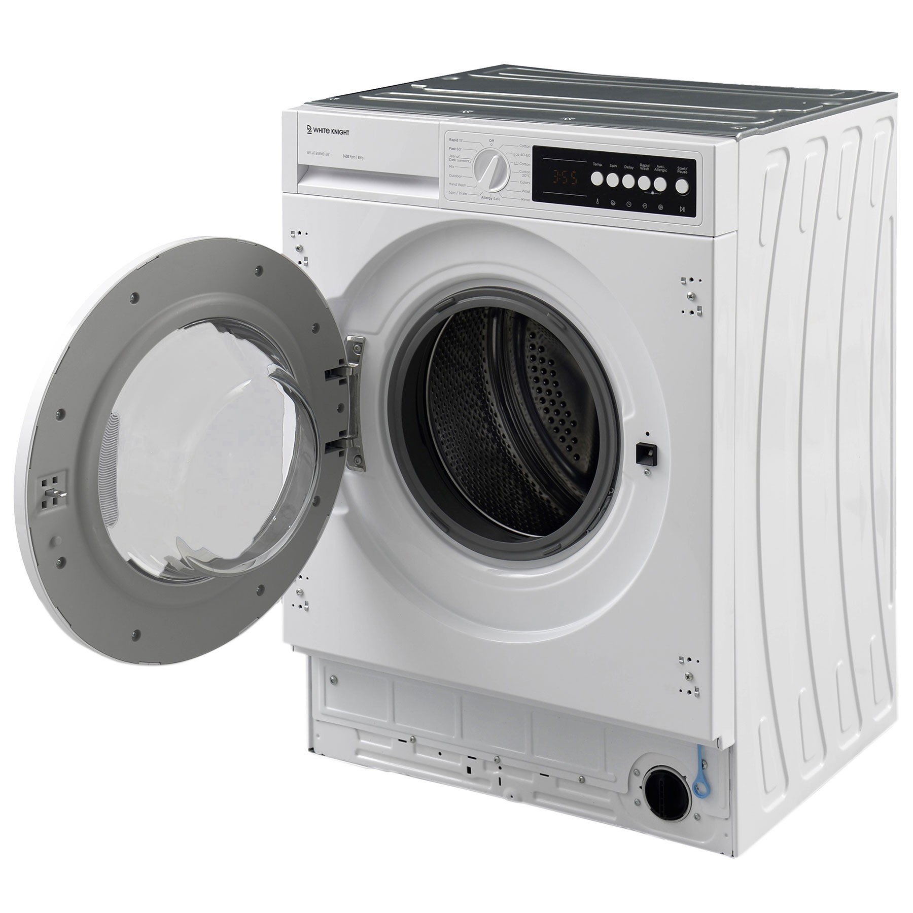 White Knight ATBIWM814W 8KG 1400RPM Built in White Washing Machine - image 2