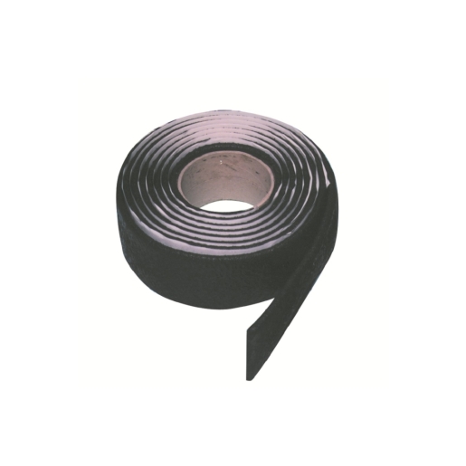 Black rubber bitumen sealing strip, coiled, measuring 12mm x 80mm x 6m, designed for effective sealing applications.