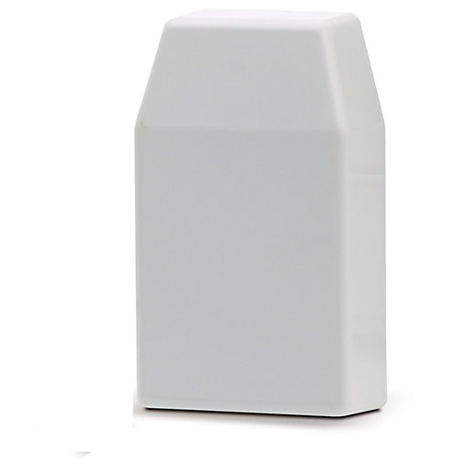 White outdoor weather sensor with a sleek, rectangular design, featuring a slightly sloped top and smooth plastic surface, intended for use with Worcester Bosch heating systems.