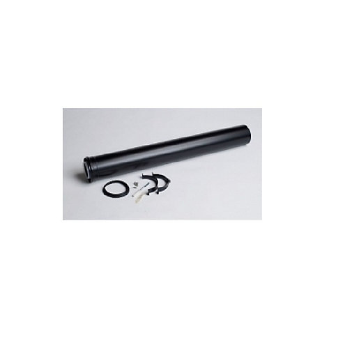 Worcester Greenstar Oilfit external flue extension in black, featuring a cylindrical shape with included seals and fittings for installation.