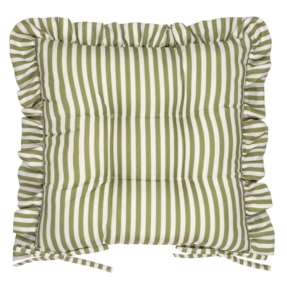 Wylder Millie Ruffle Green Seat Pad 40 x 40cm 2 Pack - image 3