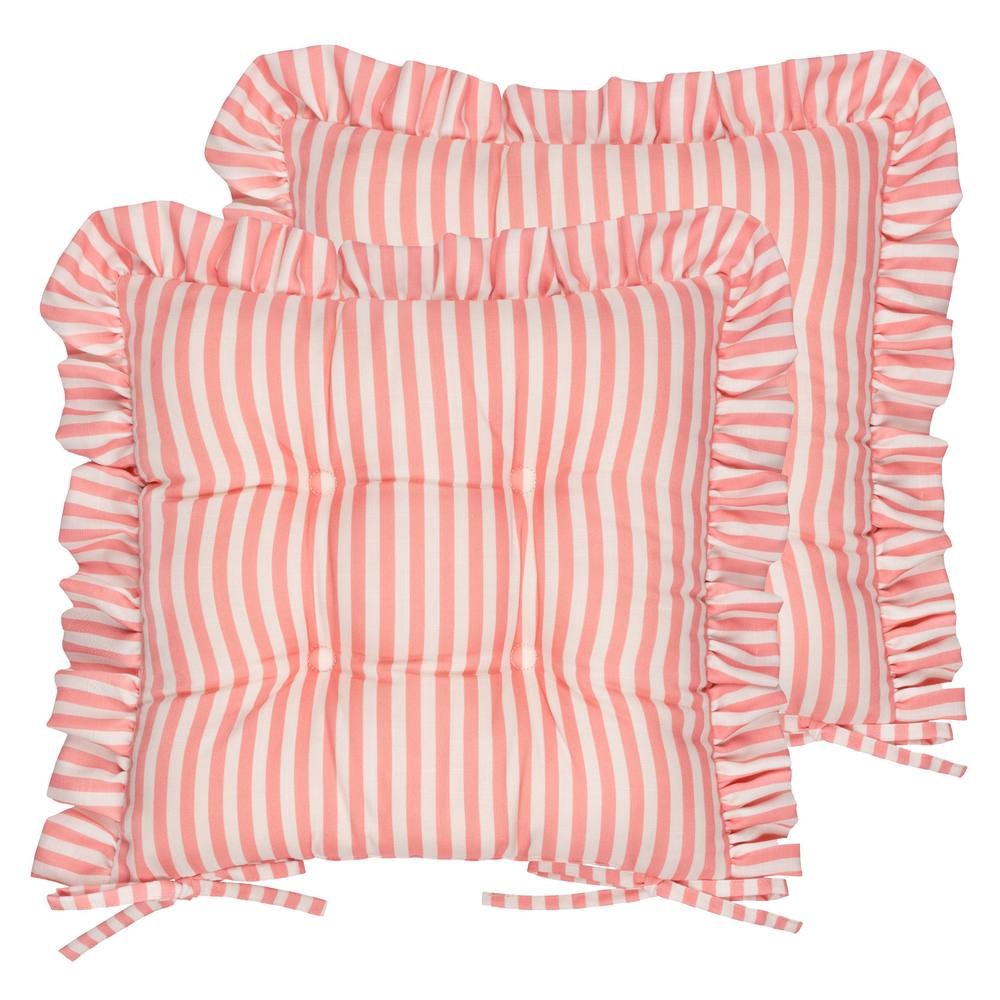 Wylder Millie Ruffle Pink Seat Pad 40 x 40cm 2 Pack - image 2