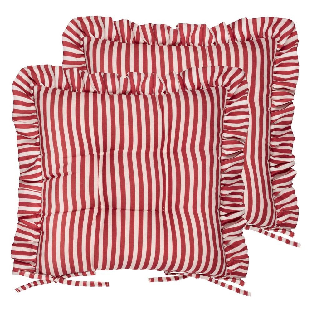Wylder Millie Ruffle Red Seat Pad 40 x 40cm 2 Pack - image 2