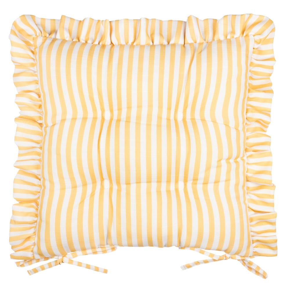 Wylder Millie Ruffle Yellow Seat Pad 40 x 40cm 2 Pack - image 3
