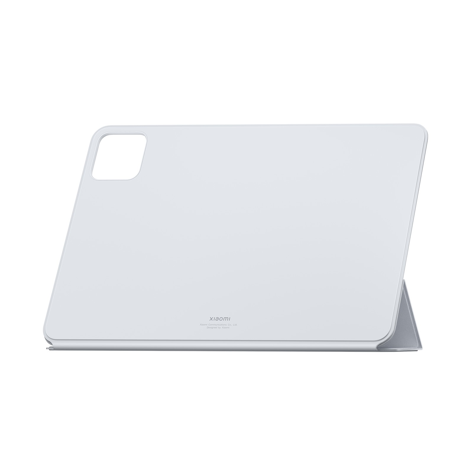Blue Xiaomi Pad 6 cover made of durable material, featuring a sleek design with a foldable stand for easy viewing and access to device ports.