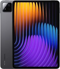Xiaomi Pad 7 Pro in gray, featuring an 11.2-inch display with vibrant gradient colors, sleek design, and a prominent camera module on the back.