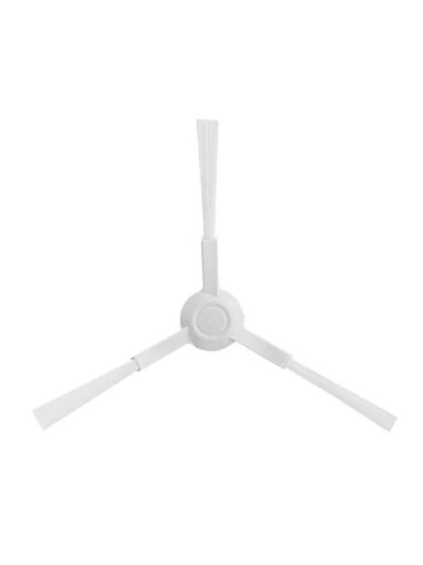 White plastic side brushes with three arms and bristles, designed for the Xiaomi S10 robotic vacuum cleaner E10, featuring a circular central hub.