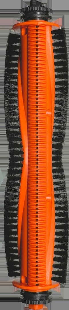 Xiaomi Robot Vacuum X20 Max brush features an orange plastic body with black bristles, designed for automatic hair-cutting and efficient cleaning.