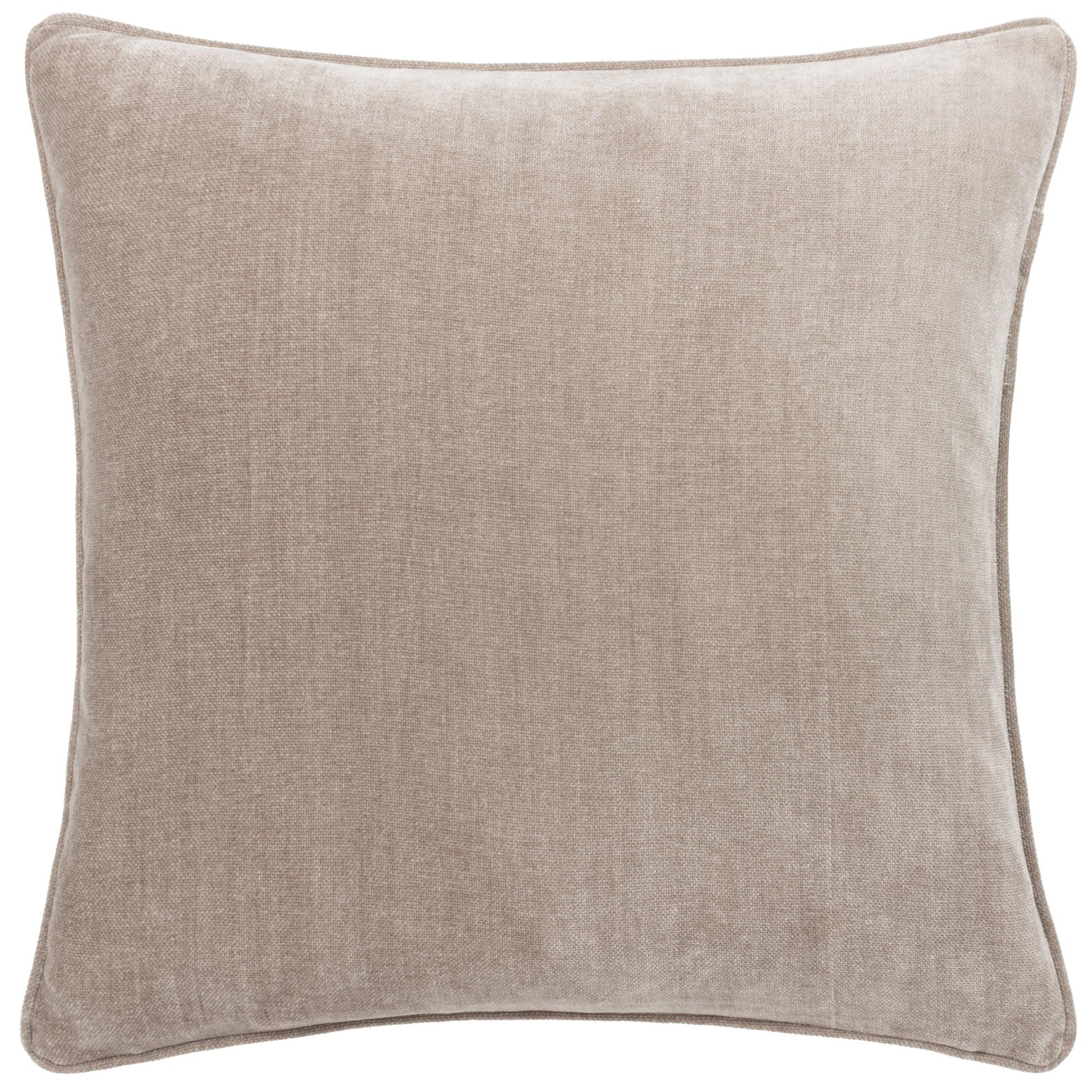 Cream-colored heavy chenille cushion with a soft, textured surface and piped edges, ideal for adding comfort and style to any space.