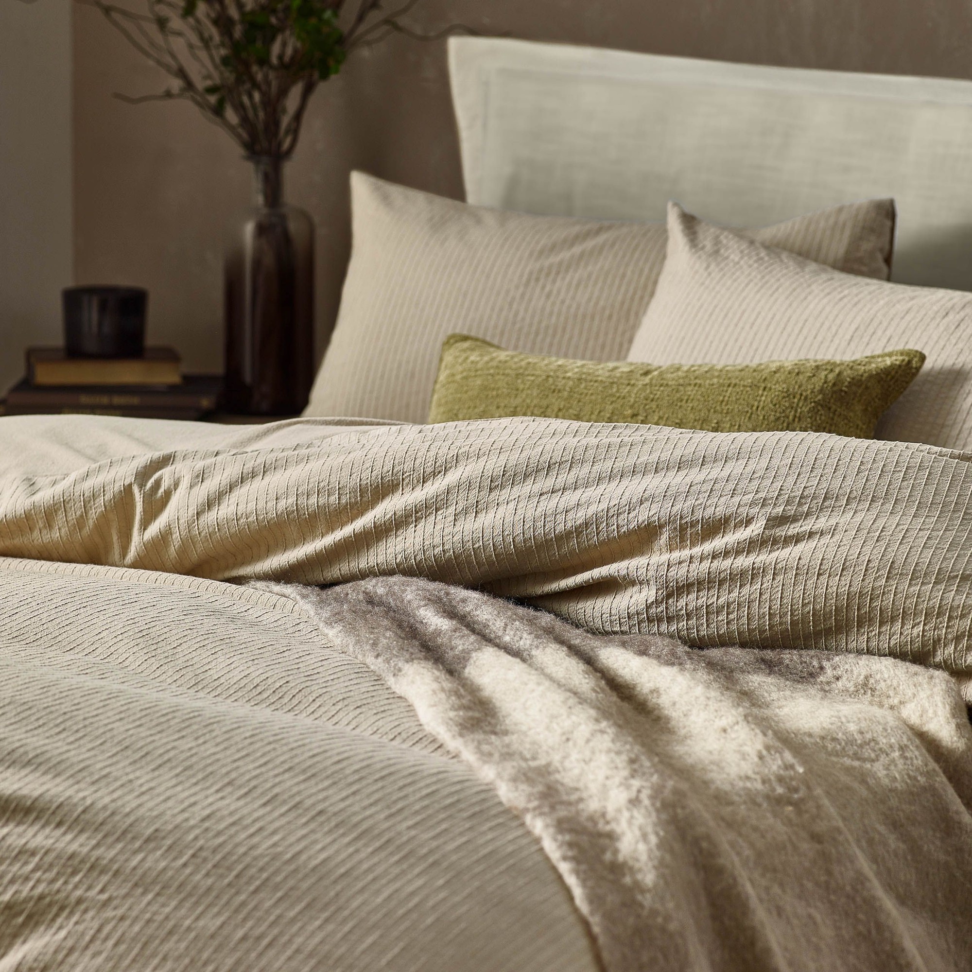 Yard Malton Single Linen Stripe Duvet Set - image 3