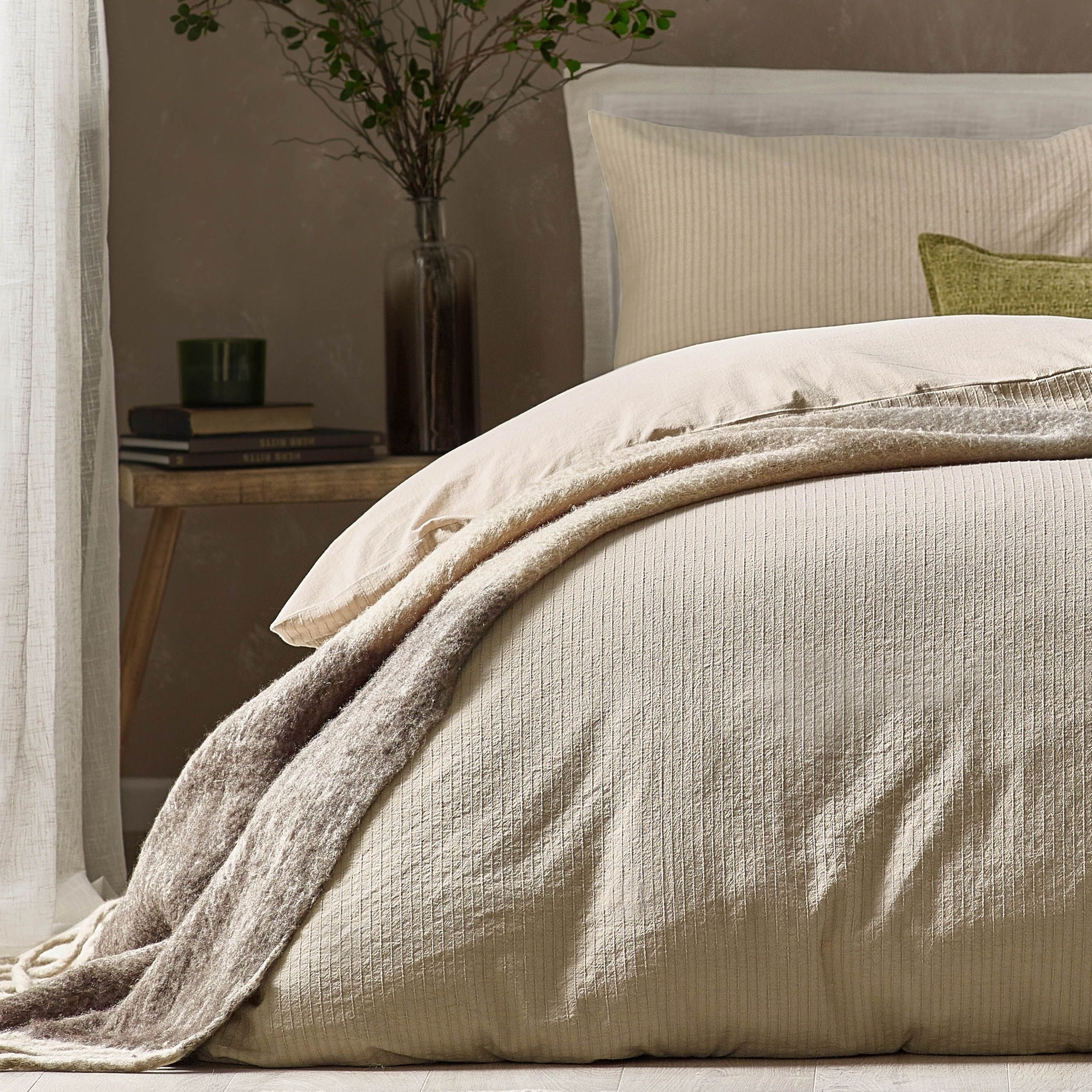 Yard Malton Single Linen Stripe Duvet Set - image 4