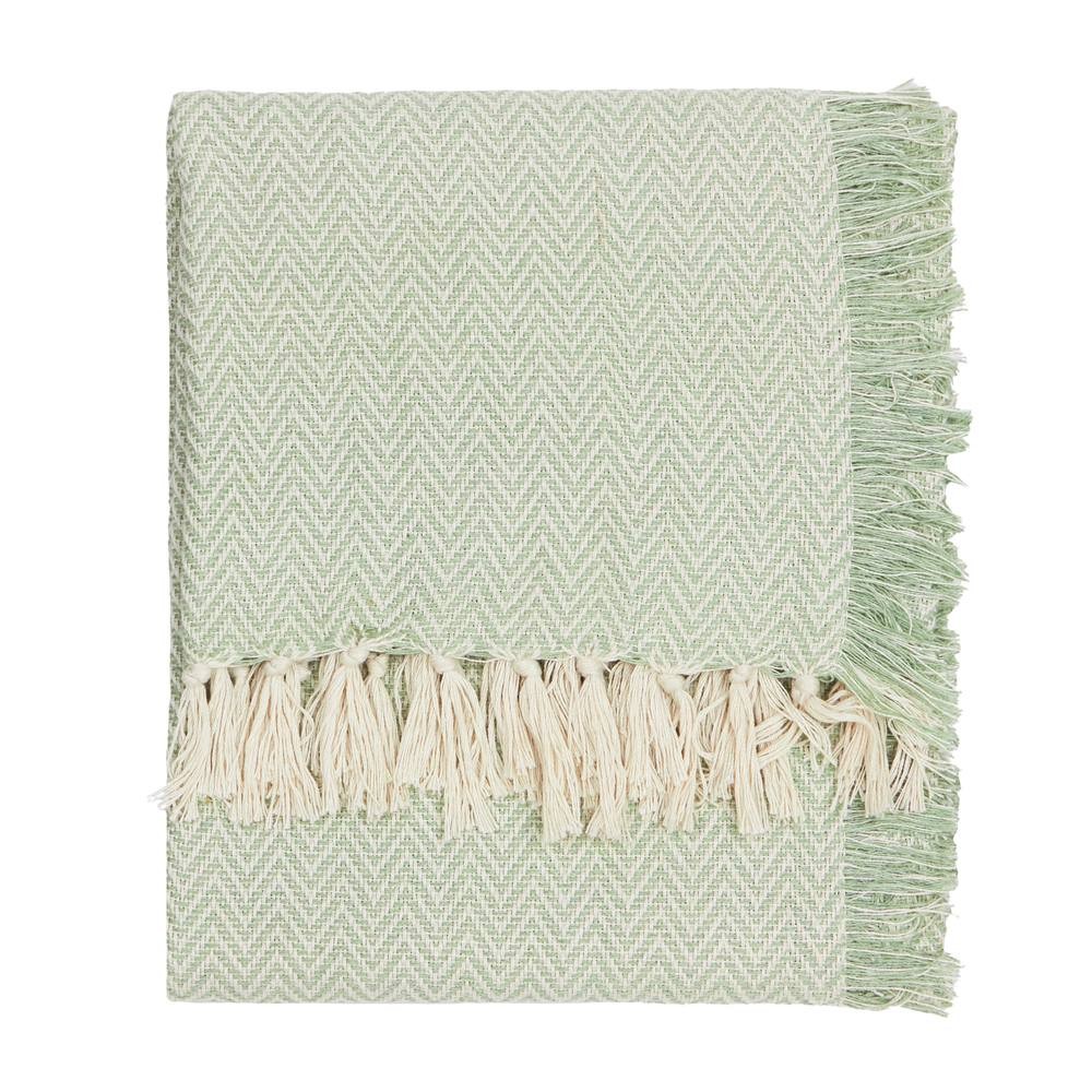 Yard Wisley Herringbone Green Woven Throw 130 x 180cm - image 2
