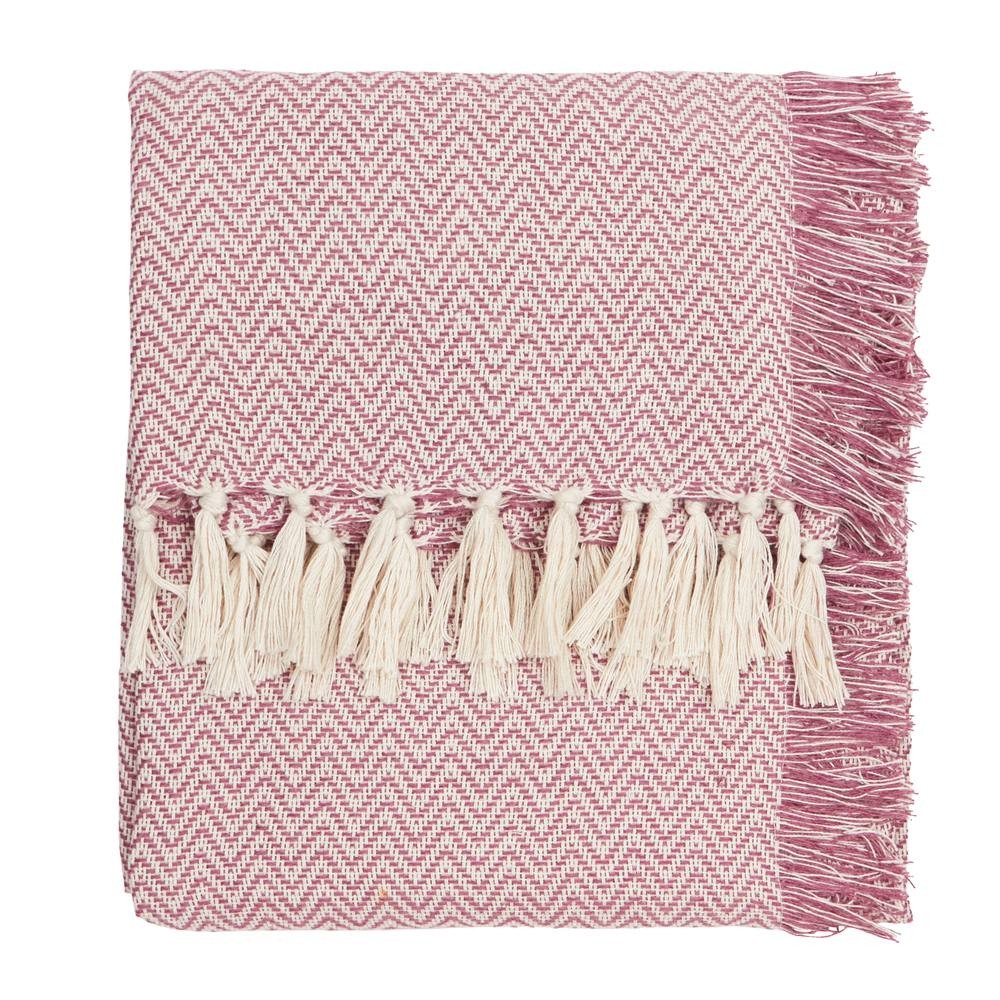 Yard Wisley Herringbone Pink Woven Throw 130 x 180cm - image 2