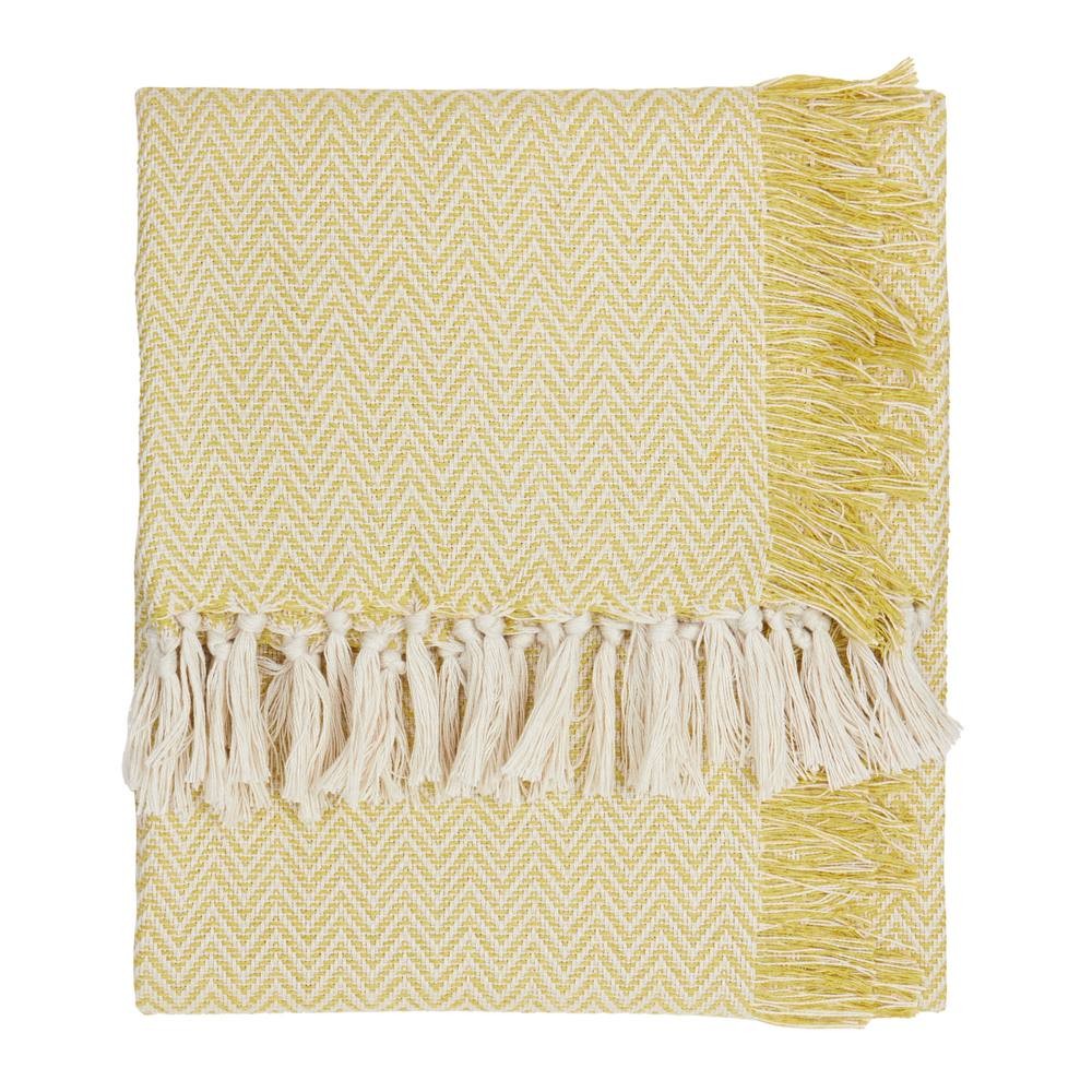 Yard Wisley Herringbone Yellow Woven Throw 130 x 180cm - image 2