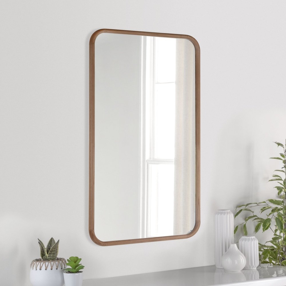 Yearn Curved Corner Solid Oak Framed Wall Mirror 90 x 60cm - image 5