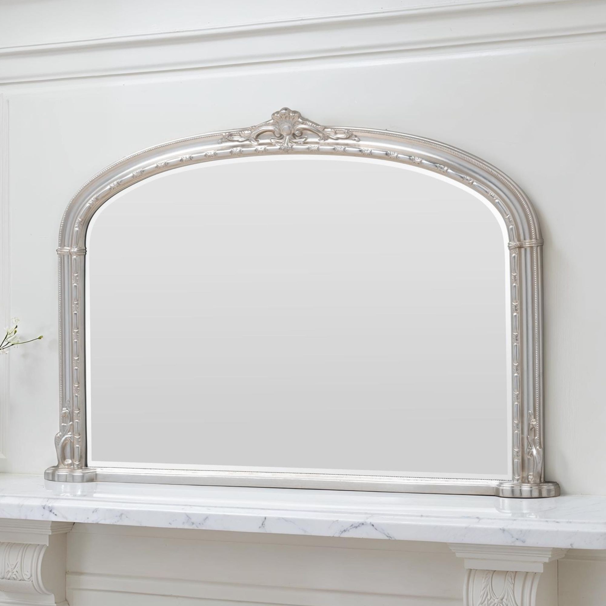 Yearn Victoria Bevelled Silver Overmantle Mirror 89 x 127cm - image 2