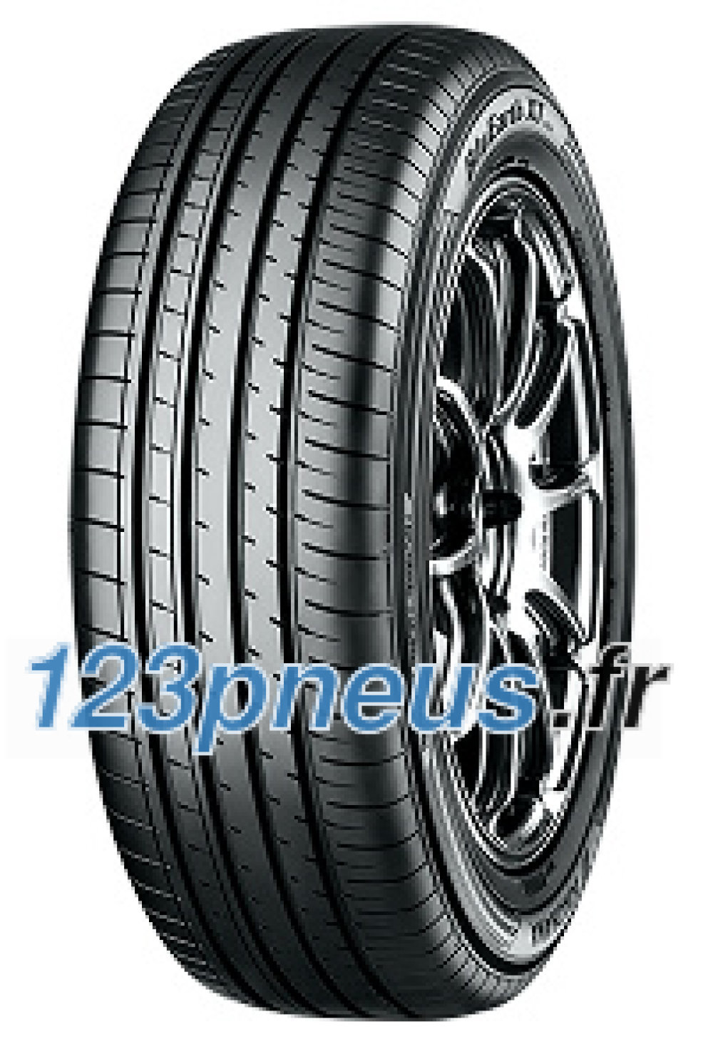 Black Yokohama BluEarth-XT (AE61) tire with a sleek tread pattern, labeled 255/45 R20 105W XL, featuring a modern design ideal for performance and efficiency.