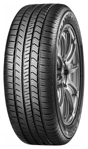 Yokohama Geolandar X-CV tire in size 275/55 R19, featuring a sleek black rubber design with a detailed tread pattern and a shiny alloy wheel.
