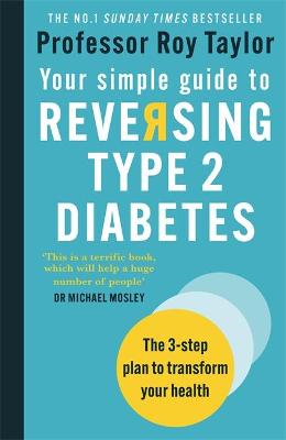 Bright turquoise cover featuring bold yellow and black text, with the title "Your Simple Guide to Reversing Type 2 Diabetes" and author name, alongside a quote from Dr. Michael Mosley.