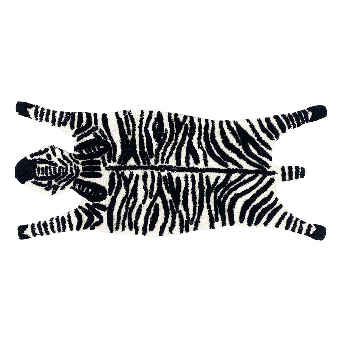 Zebra Shaped Black and White Cotton Anti-Slip Bath Mat - image 2