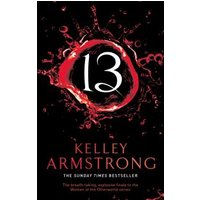 "Black book cover with red circular design, title '13' in white, author Kelley Armstrong in gold text"