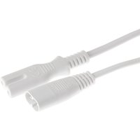White 4lite 300mm LED link light lead with ribbed connectors and smooth cable.