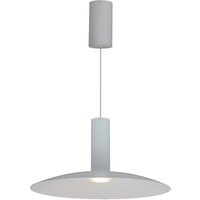 White 4lite 3K decorative dimmable LED pendant with cylindrical canopy and wide, flat shade.