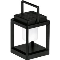Black 4lite Antheia Solar Portable Lantern with square frame, handle, and frosted cylindrical light diffuser.