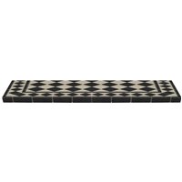 50-inch Harlequin Tiled Hearth with black and white diamond pattern by The Gallery Collection.