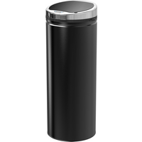 Black stainless steel sensor trash can with silver rim and inner bucket, 50 L capacity by HOMCOM.