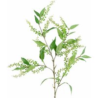 Artificial green foliage spray with slender branches and small leaves, 85cm tall, by Leaf.
