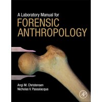 Forensic anthropology manual with bone image, black cover, gold and white text, Elsevier Science Publishing Co Inc.