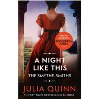 "A Night Like This" book, red dress woman on cover, Bridgerton series sticker, by Julia Quinn.