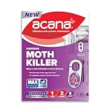 Acana Hanging Moth Killer 4 Pack, purple packaging, max performance, kills in 24-48 hours, wardrobe protection.
