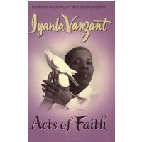 Purple book cover "Acts of Faith" by Iyanla Vanzant, featuring a woman holding a white dove.