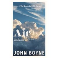 "Book cover for 'Air' by John Boyne featuring dramatic clouds against a blue sky background."