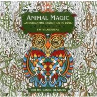"Animal Magic coloring book with intricate owl design and colorful patterns on cover"