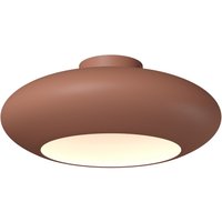 Copper Aros LED bowl-shaped semi flush ceiling light by Maytoni Lighting, emitting warm 3000K glow.