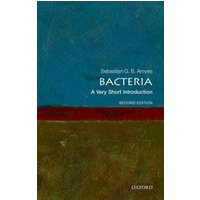 "Bacteria book cover, abstract art with blue, red, and green sections, Oxford logo at bottom"