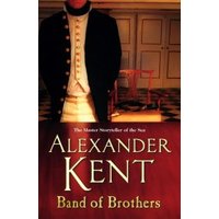 "Band of Brothers" book by Alexander Kent, featuring a naval officer in uniform against a wooden interior background.