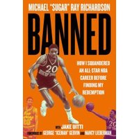 "Book titled 'Banned' with a basketball player in action, orange background, and bold black text."